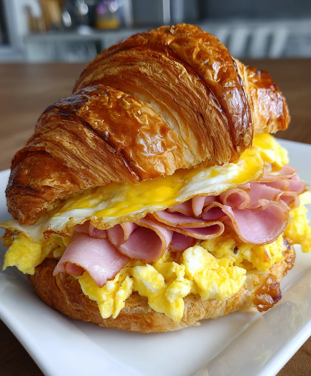 Easy Croissant Breakfast Sandwiches – Buttery, Cheesy & Packed with Morning Flavor!