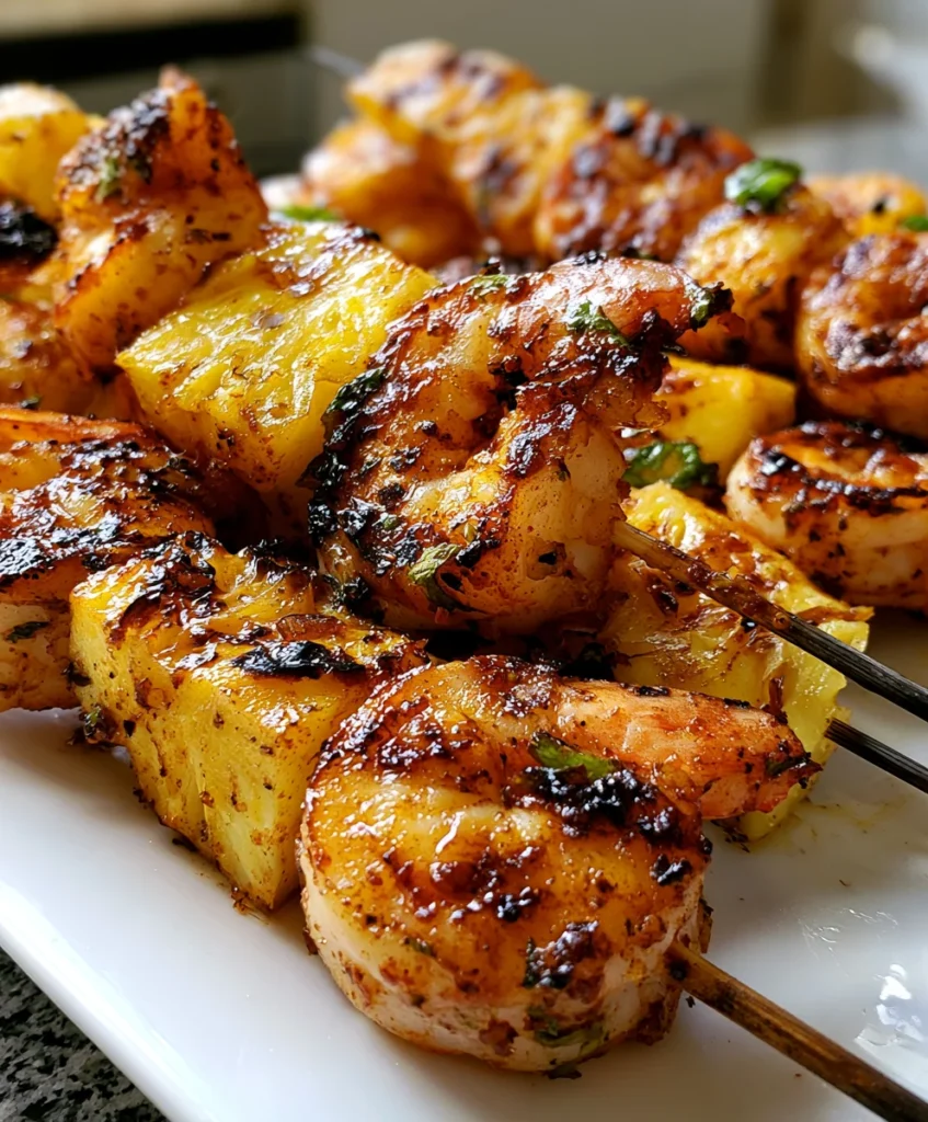 Grilled Jerk Shrimp and Pineapple Skewers – Spicy, Sweet & Bursting with Caribbean Flavor!