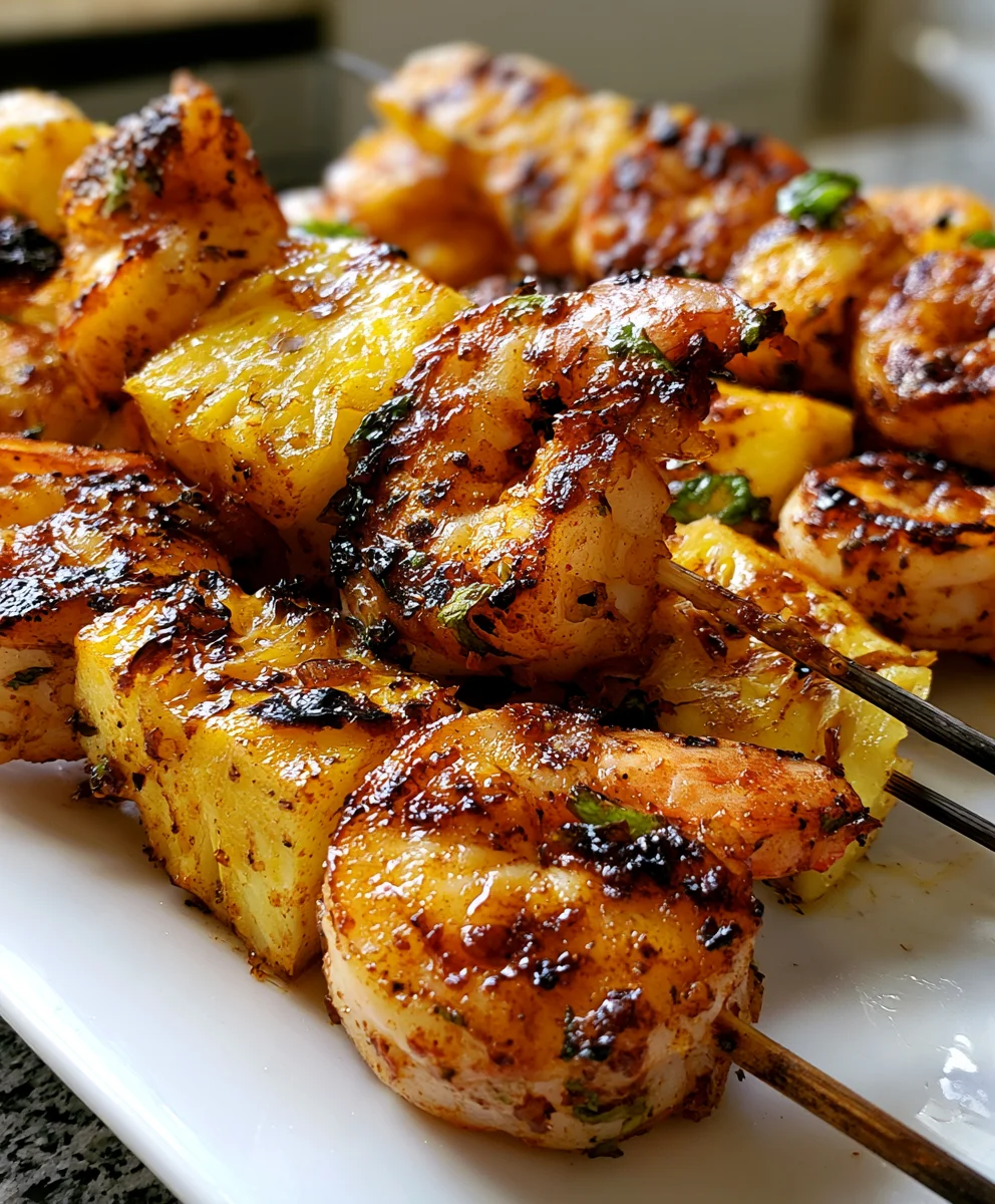 Grilled Jerk Shrimp and Pineapple Skewers – Spicy, Sweet & Bursting with Caribbean Flavor!