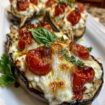 Mediterranean Ricotta Stuffed Eggplant Boats – Creamy, Fresh & Bursting with Mediterranean Flavor!