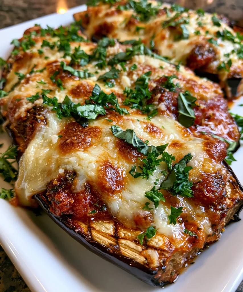 Eggplant Parmesan Boats – Cheesy, Savory & Packed with Italian Comfort!