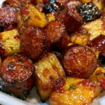 Glazed Smoked Sausage Pineapple Bites – Sweet, Smoky & Irresistibly Delicious!