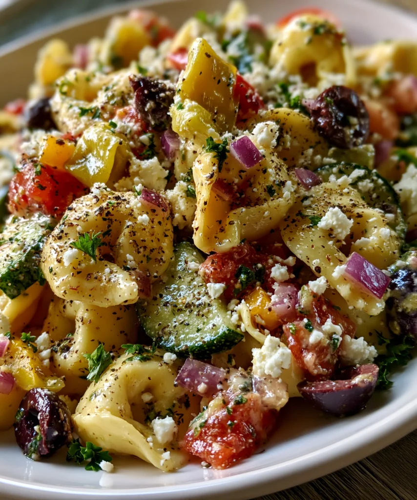 Greek Tortellini Pasta Salad – Fresh, Creamy & Bursting with Mediterranean Flavor!