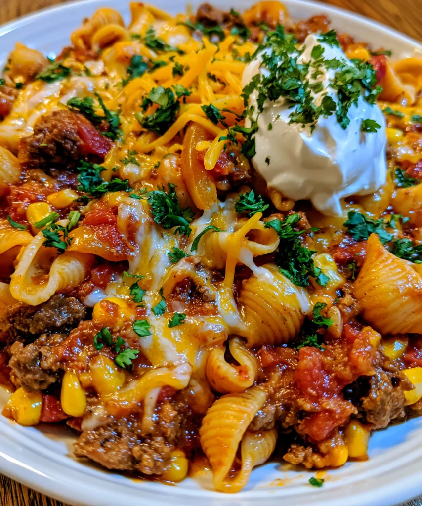 Crockpot Taco Pasta – Cheesy, Hearty & Packed with Bold Tex-Mex Flavor!