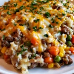 Cheesy Beef & Rice Casserole – Hearty, Creamy & Loaded with Comfort Food Flavor!