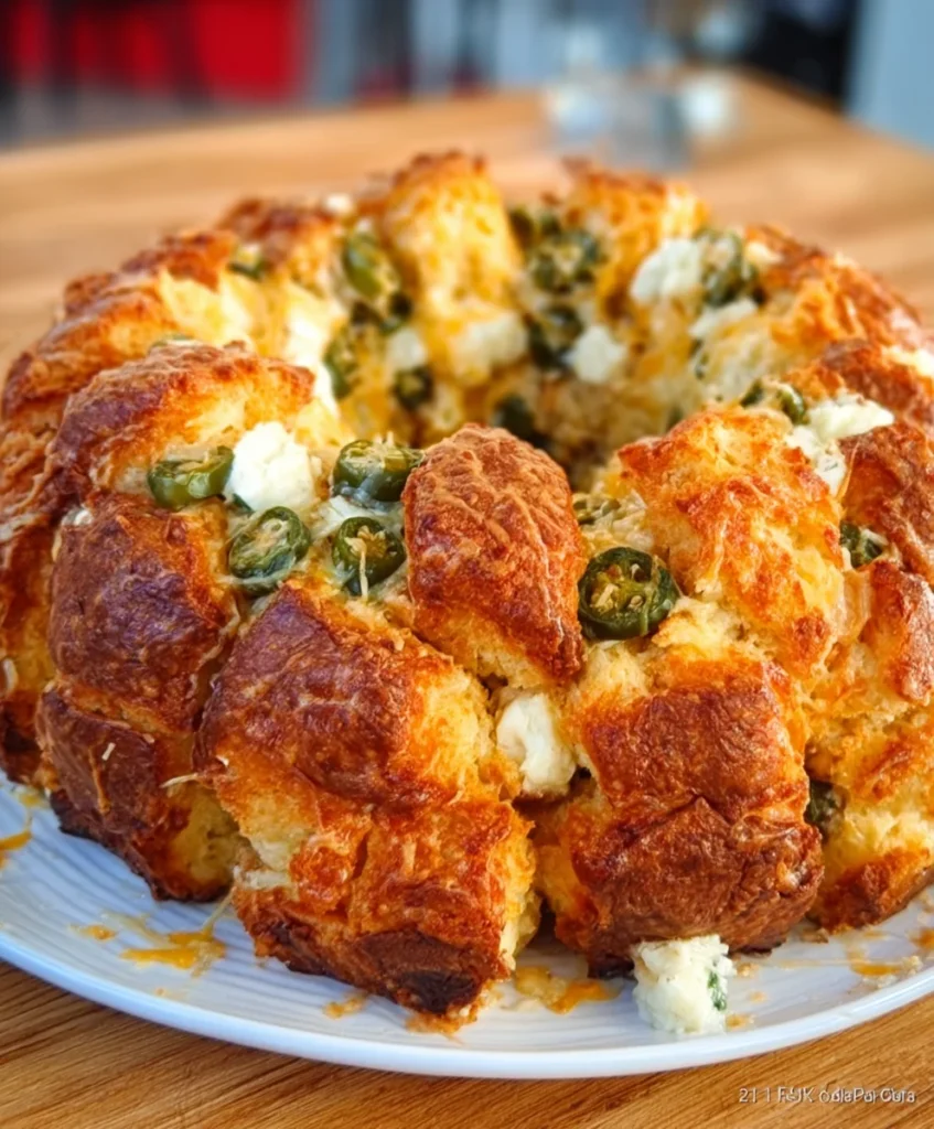 Jalapeño Popper Monkey Bread – Cheesy, Pull-Apart & Packed with Spicy Flavor!