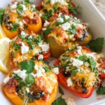 Baked Greek Stuffed Peppers with Chicken – Fresh, Flavorful & Packed with Mediterranean Goodness!
