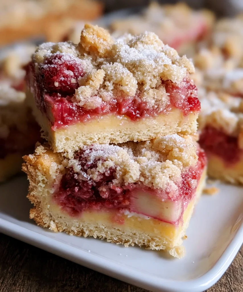 Rhubarb Shortbread Streusel Bars – Buttery, Tangy & Irresistibly Crumbly!