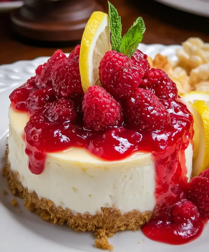 Lemon Raspberry Cheesecake Dome Dessert – Elegant, Creamy & Bursting with Berry-Citrus Flavor!