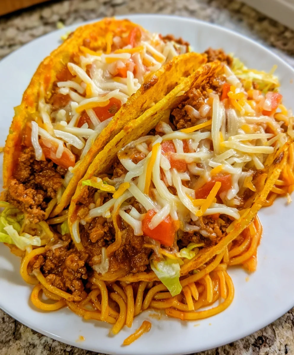 Spaghetti Tacos with Ground Beef – Fun, Cheesy & Packed with Family-Friendly Flavor!