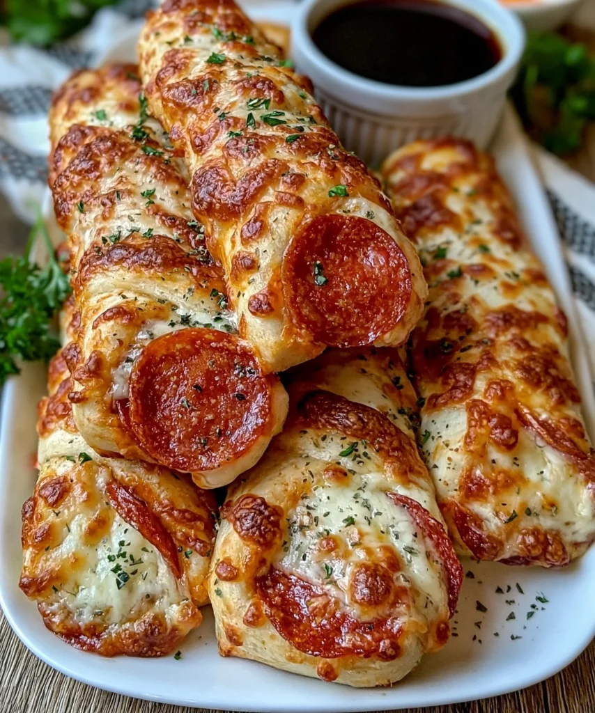 Cheesy Pepperoni Pizza Roll Breadsticks – Gooey, Cheesy & Loaded with Pizza Night Flavor!
