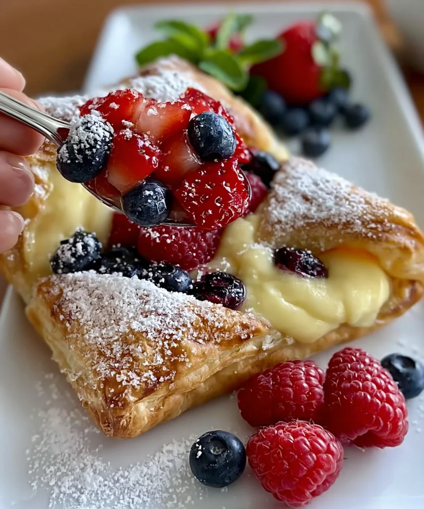 Berry Custard Strudel – Flaky, Creamy & Bursting with Sweet Berry Flavor!