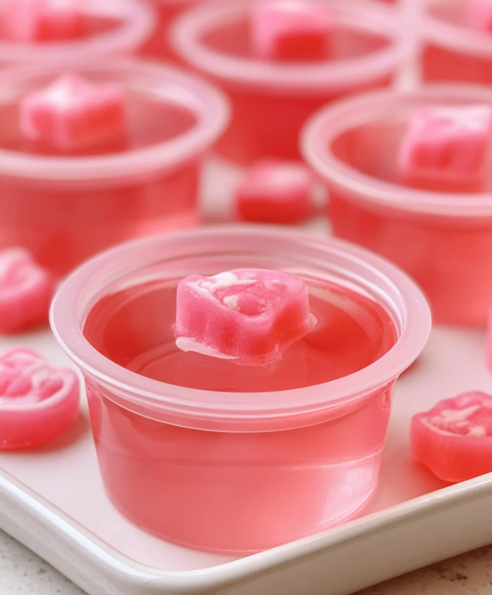 Pink Starburst Jell-O Shots – Sweet, Creamy & Bursting with Candy-Inspired Flavor!