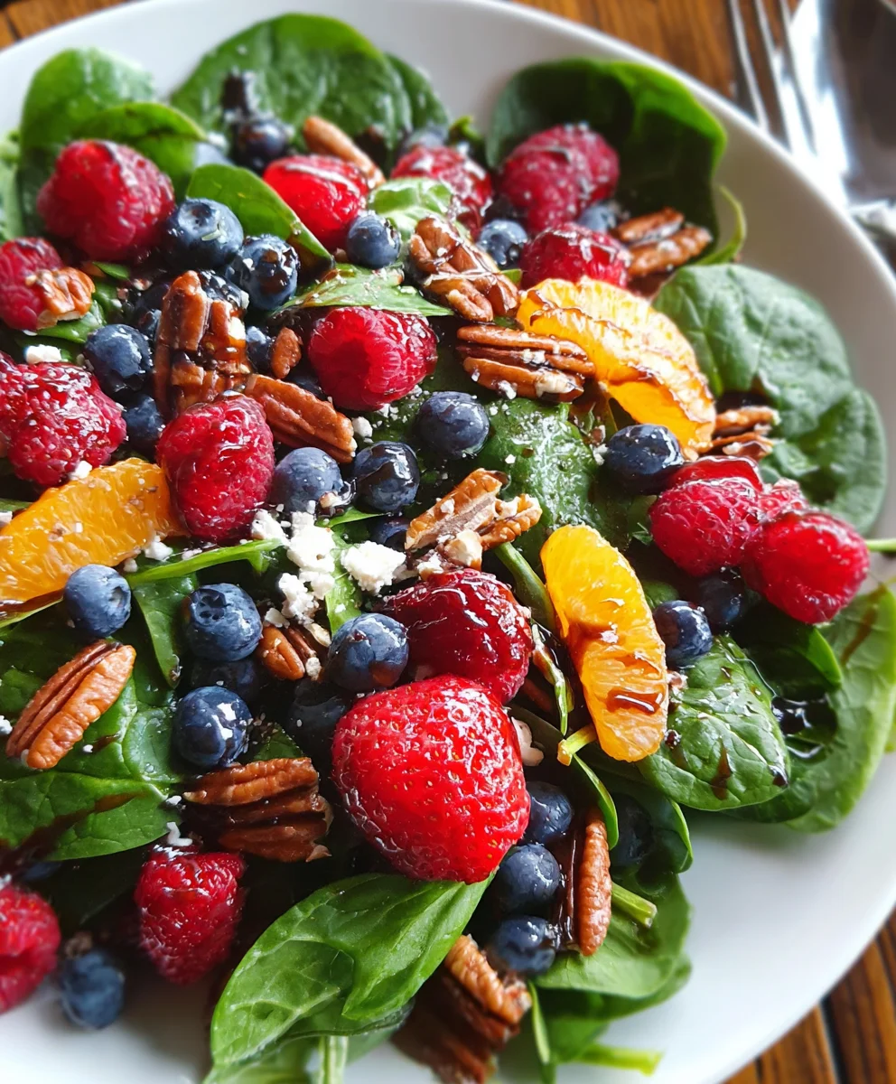 Berry Spinach Salad with Blueberries and Raspberries – Fresh, Colorful & Bursting with Sweet Berry