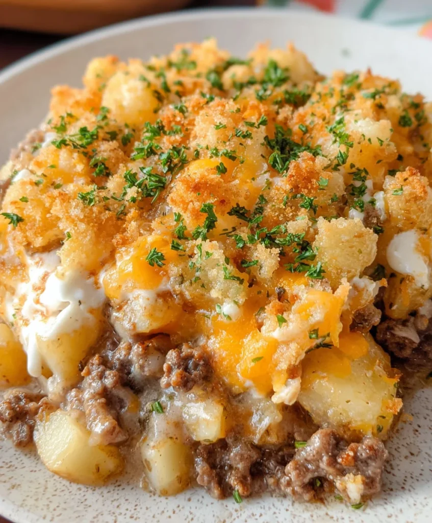 Ground Beef Casserole with Potatoes – Hearty, Cheesy & Packed with Comfort Food Flavor!