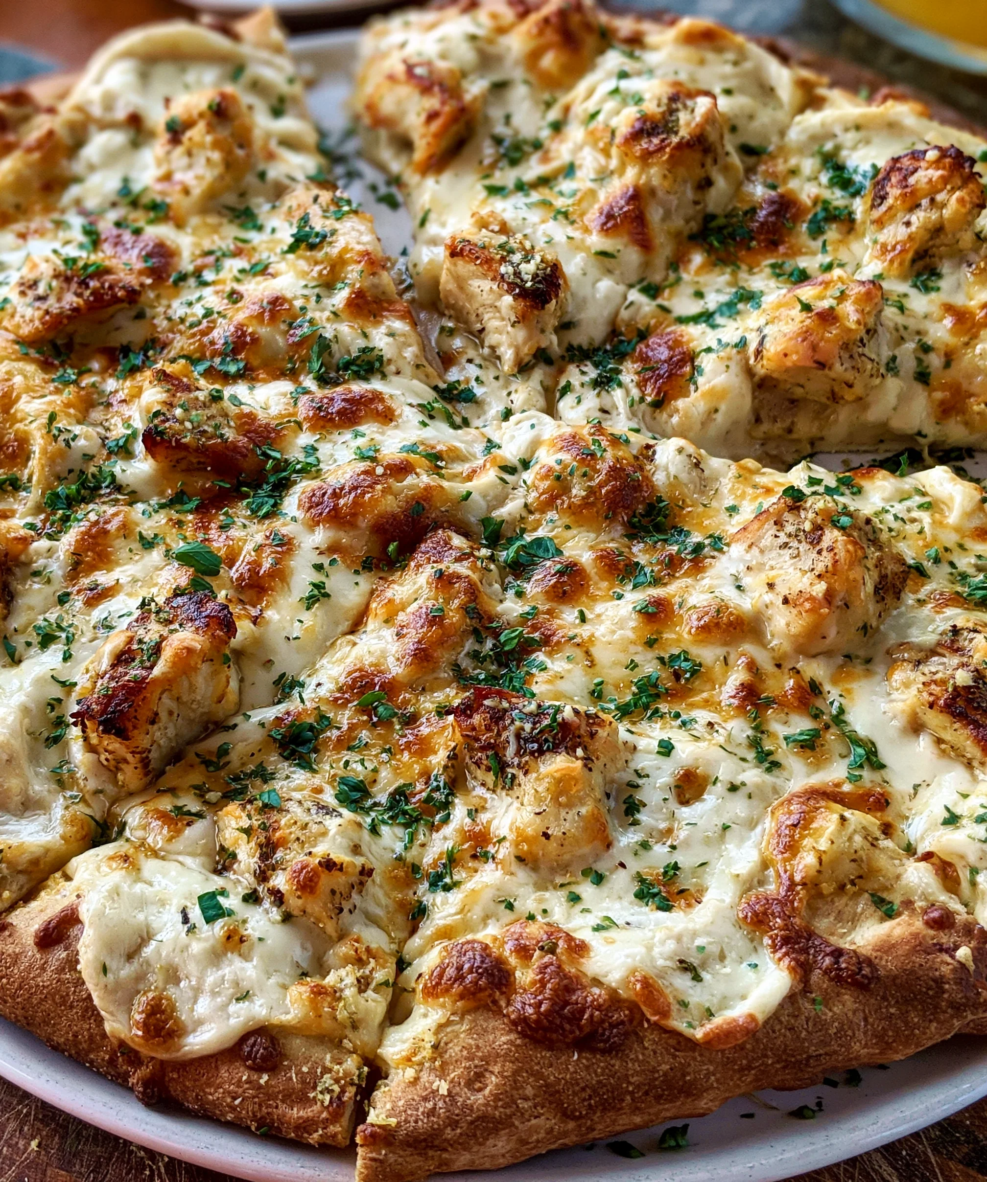 Chicken Alfredo Pizza – Creamy, Cheesy & Loaded with Garlic Butter Flavor!