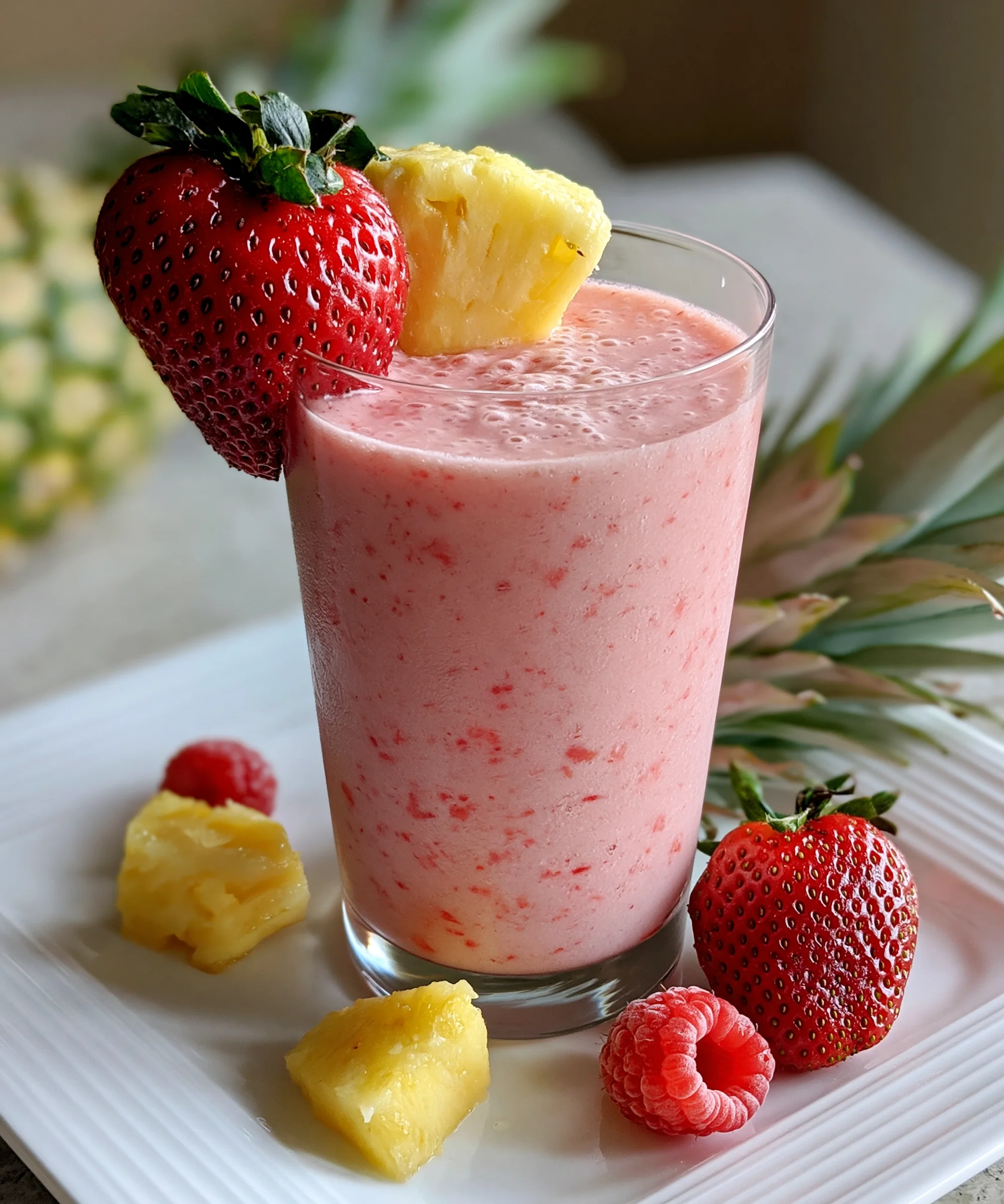Strawberry Pineapple Smoothie – Creamy, Refreshing & Bursting with Tropical Flavor!