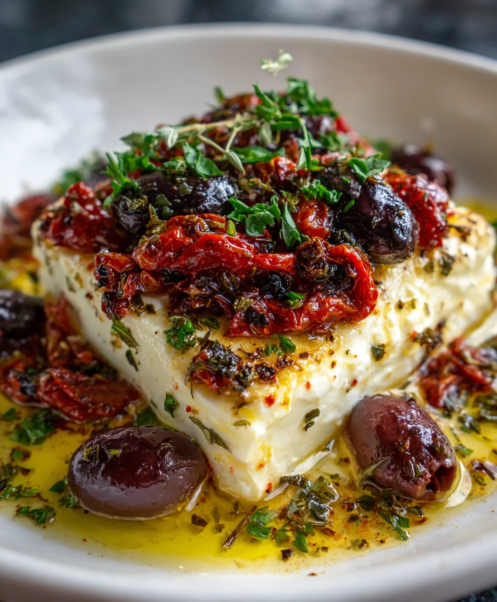 Mediterranean Baked Feta – Creamy, Savory & Bursting with Mediterranean Flavor!
