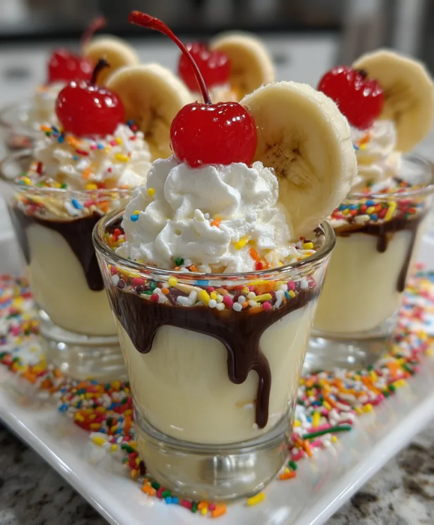 Banana Split Jello-Shots – Colorful, Creamy & Bursting with Ice Cream Parlor Flavor!