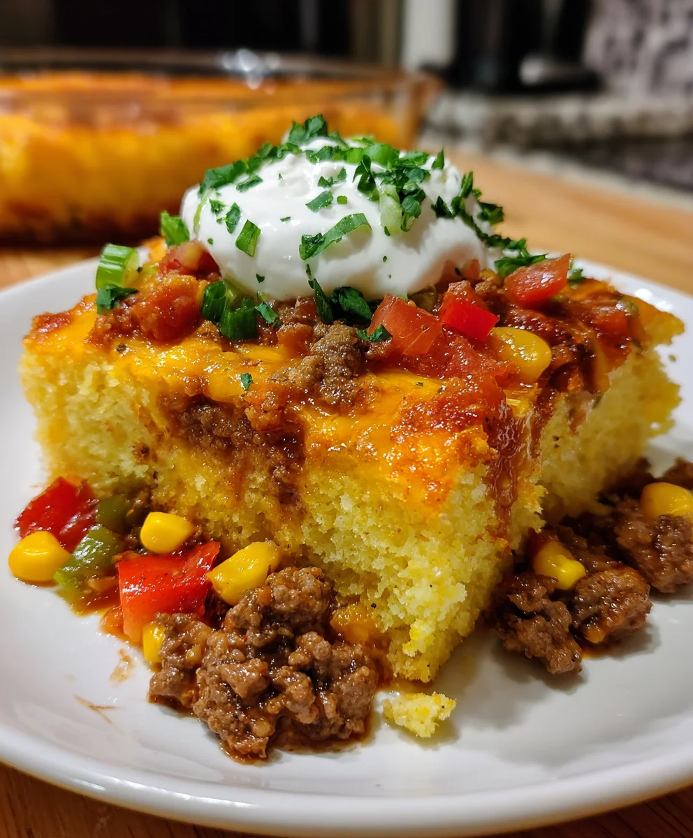 Cowboy Cornbread Casserole – Hearty, Cheesy & Loaded with Down-Home Flavor!
