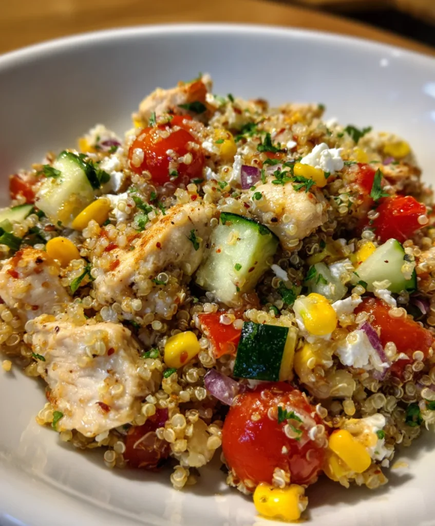 Hearty High-Protein Chicken and Quinoa Salad – Fresh, Filling & Packed with Nutritious Flavor!