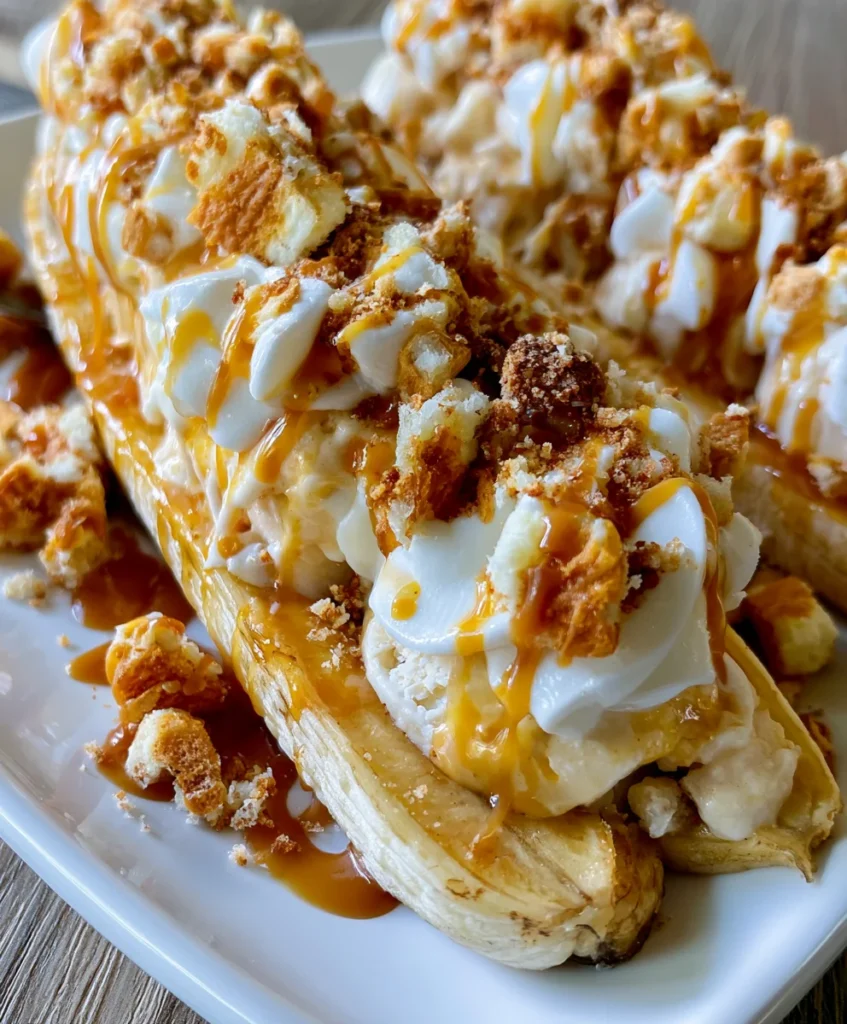 Banana Pudding Split Boats – Creamy, Sweet & Packed with Classic Southern Flavor!