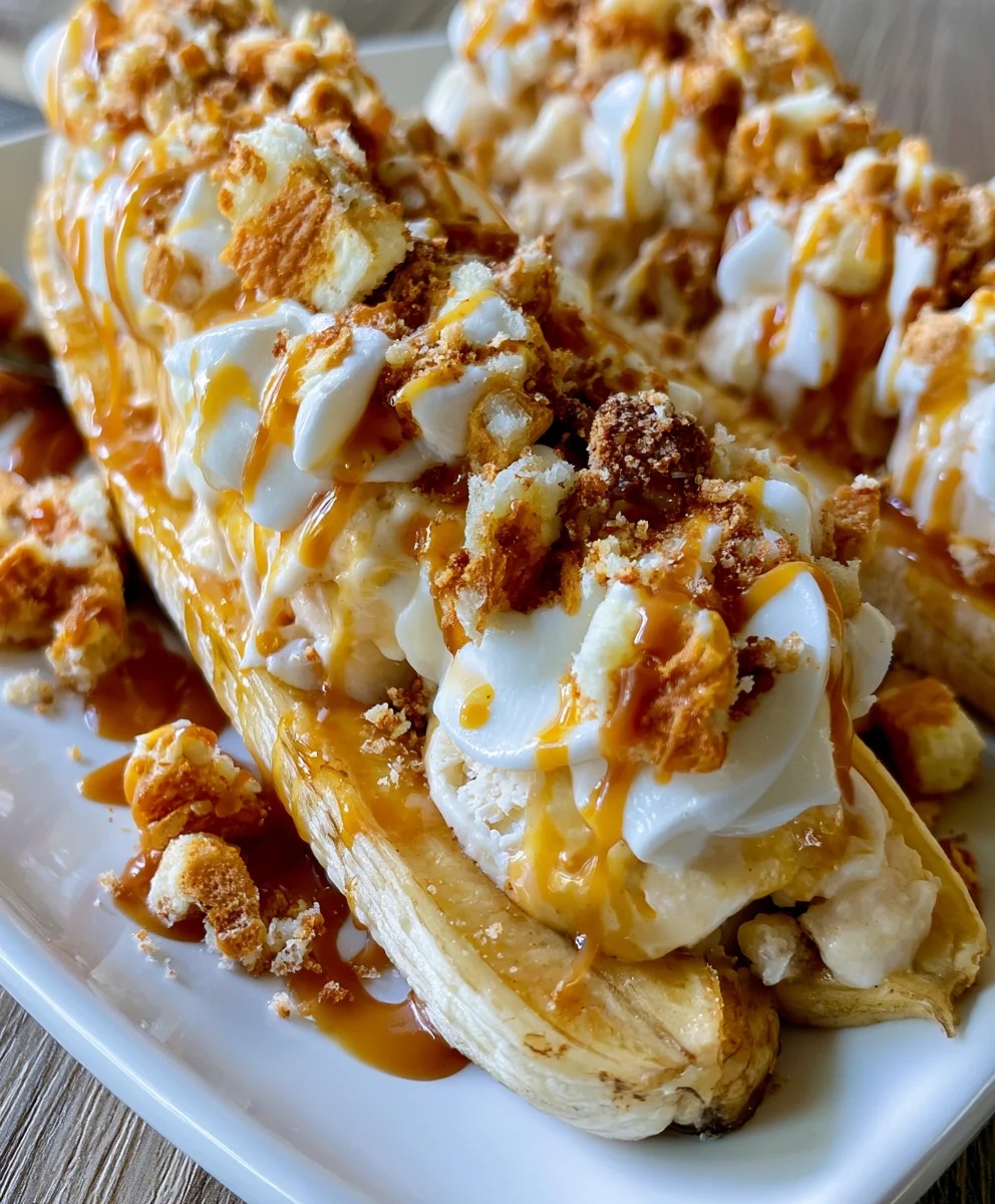 Banana Pudding Split Boats – Creamy, Sweet & Packed with Classic Southern Flavor!