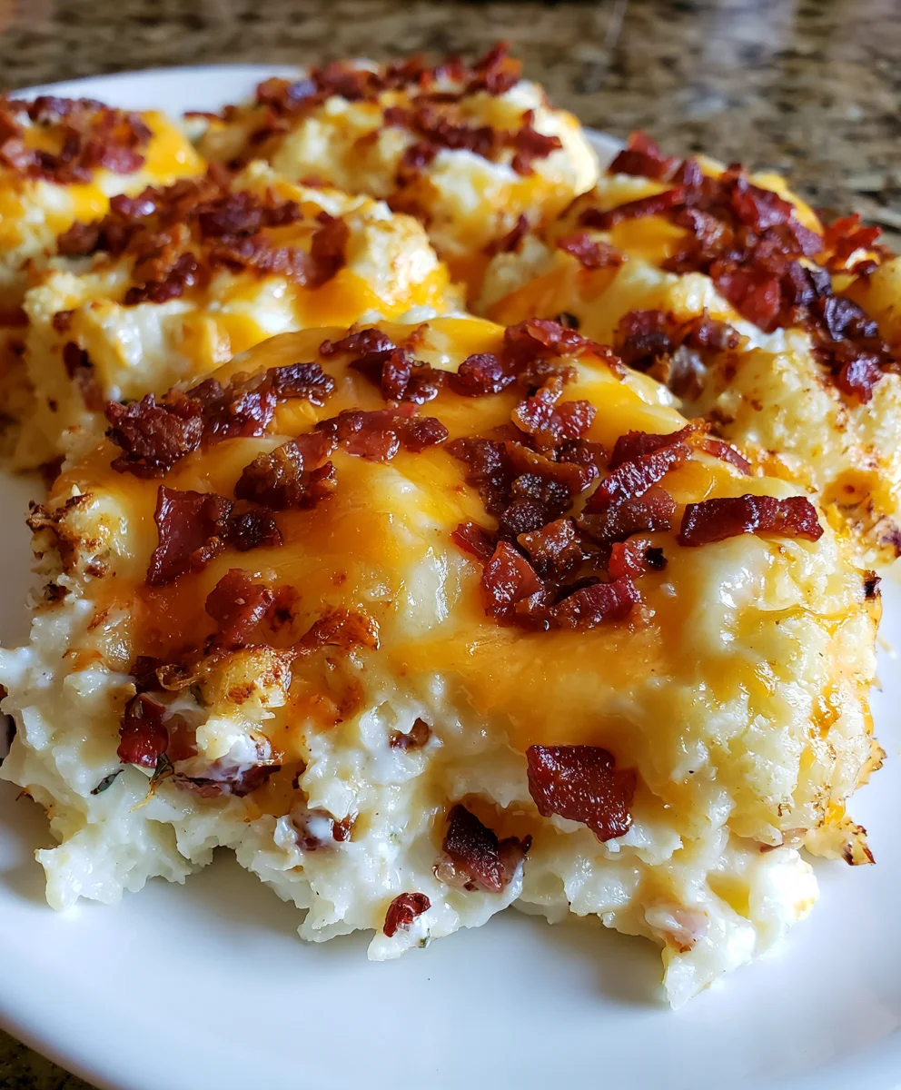 Loaded Cauliflower Casserole with Cheese and Bacon – Creamy, Cheesy & Packed with Comfort Food