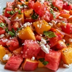 Refreshing Watermelon Peach Salad – Juicy, Sweet & Perfect for Summer!