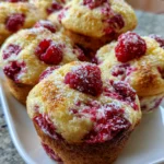 Greek Yogurt Raspberry Muffins – Soft, Moist & Bursting with Juicy Berry Flavor!