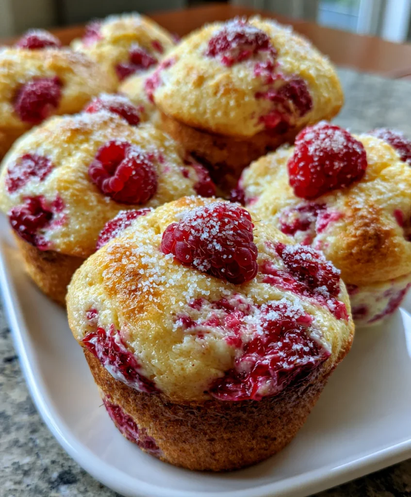 Greek Yogurt Raspberry Muffins – Soft, Moist & Bursting with Juicy Berry Flavor!