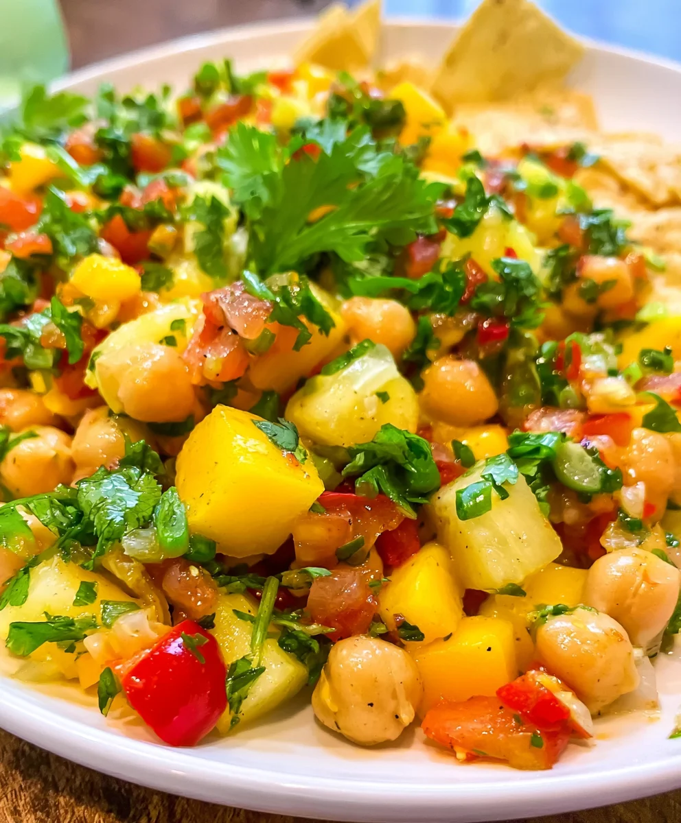 Tropical Chickpea Salad – Fresh, Colorful & Bursting with Island Flavor!