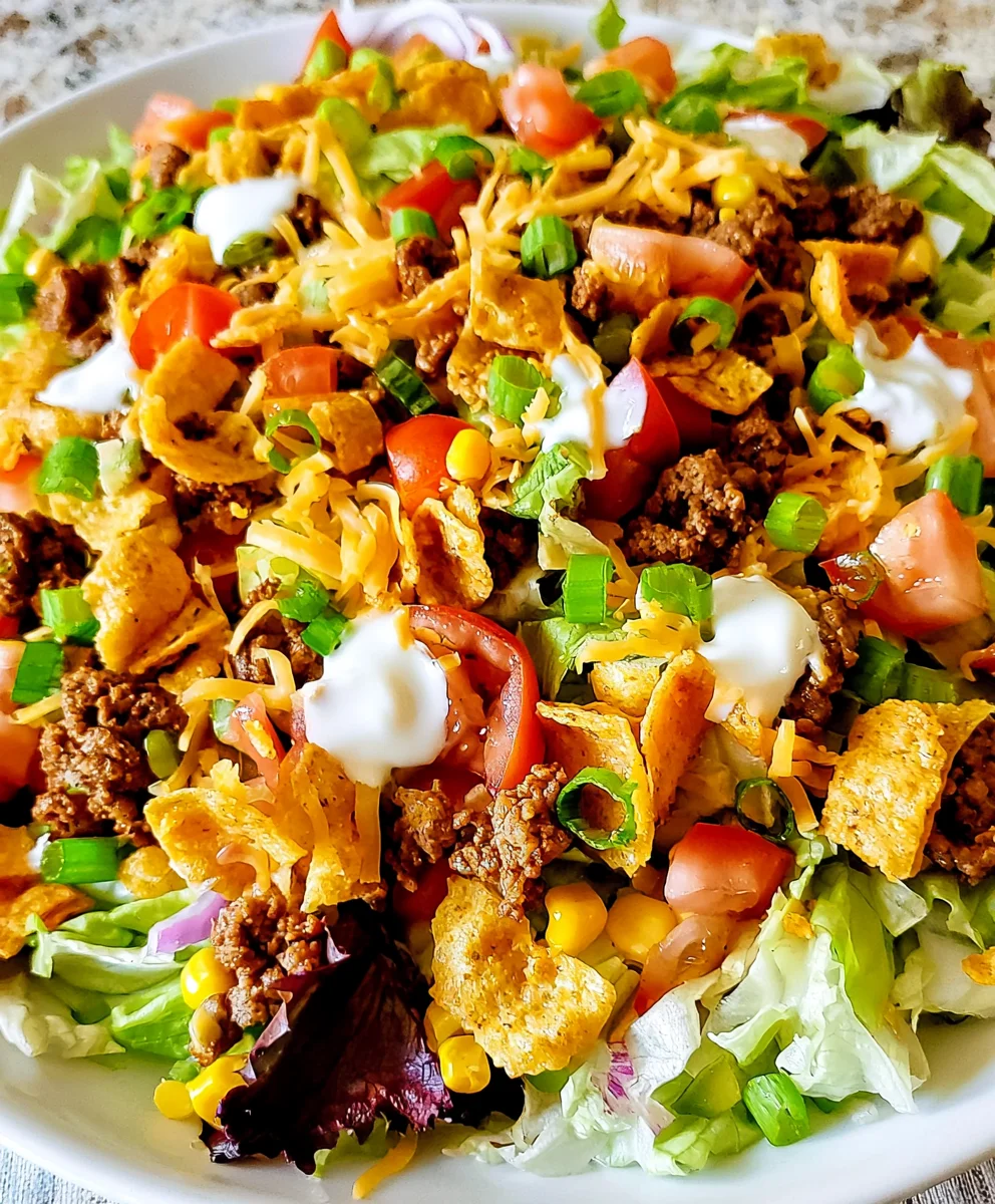 Frito Taco Salad – Crunchy, Cheesy & Packed with Bold Tex-Mex Flavor!