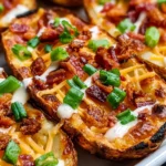 Easy Air Fryer Potato Skins – Crispy, Cheesy & Loaded with Comfort Food Flavor!