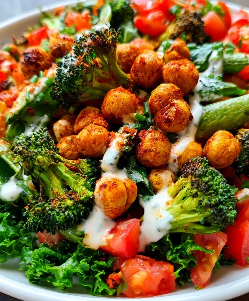 Smoky Roasted Chickpea Salad with Buttermilk Chive Dressing – Fresh, Crunchy & Bursting with Bold