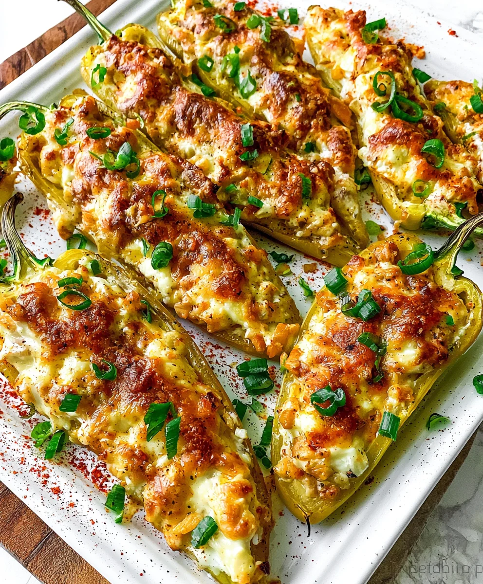 Cream Cheese Stuffed Banana Peppers – Creamy, Cheesy & Packed with Savory Flavor!