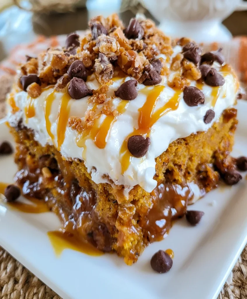 Pumpkin Caramel Poke Cake – Moist, Cozy & Drizzled with Gooey Caramel!