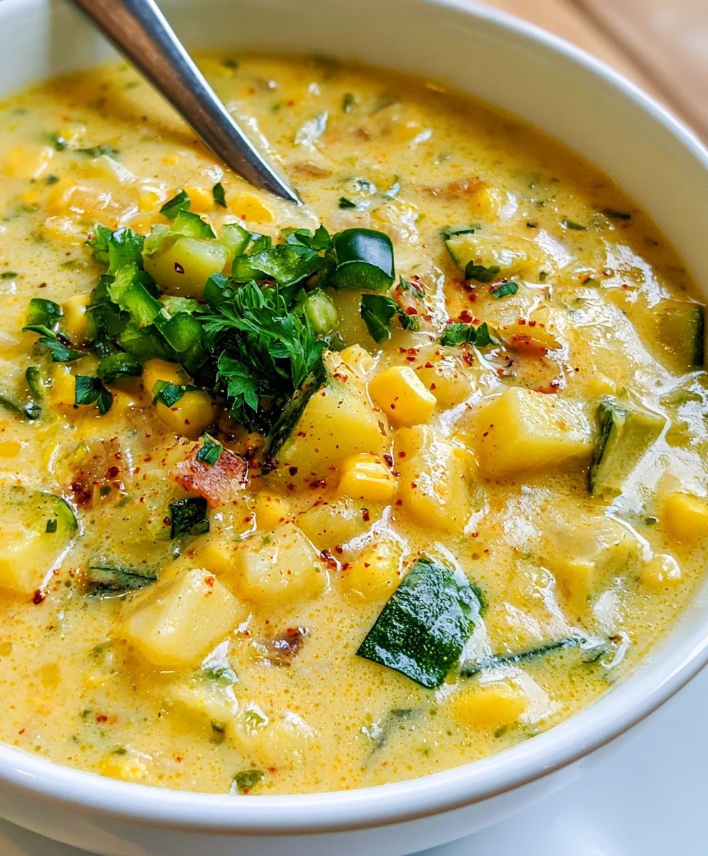 Zucchini Corn Chowder – Creamy, Hearty & Bursting with Garden-Fresh Flavor!