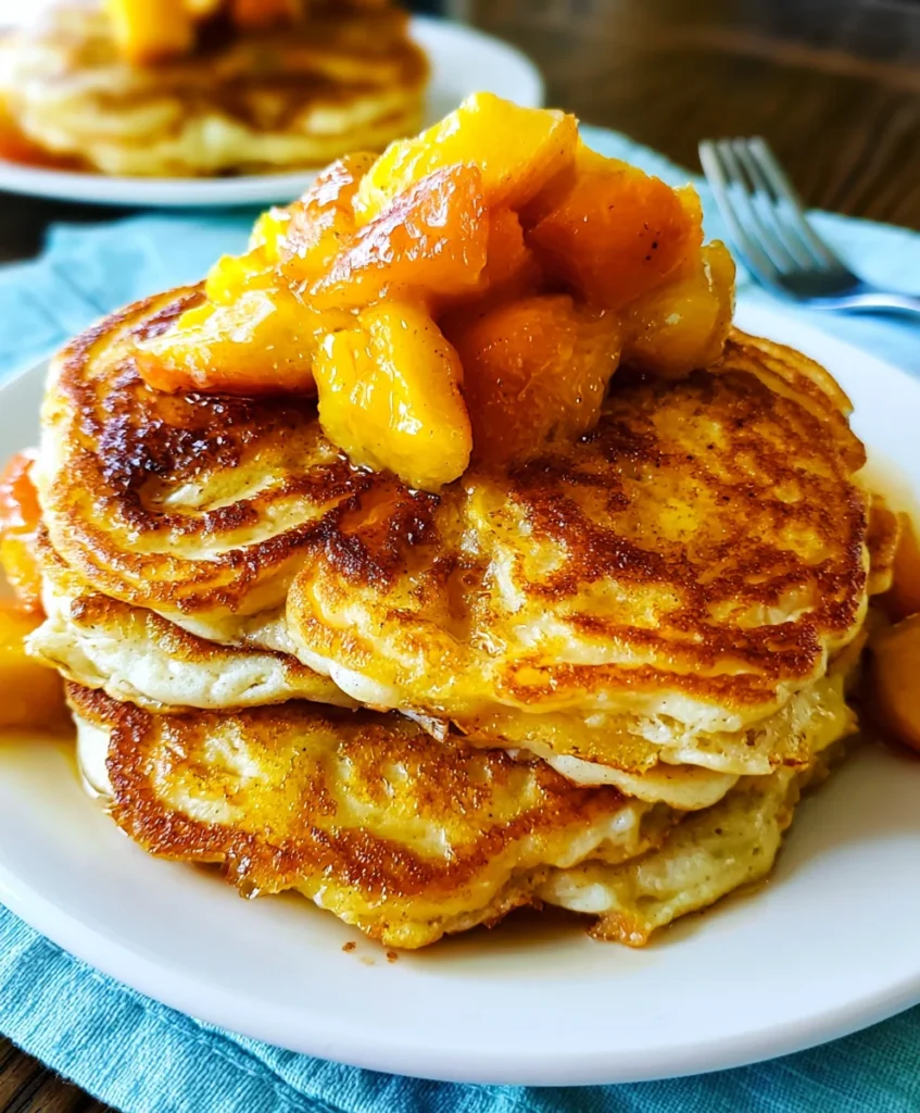 Brown Sugar Peach Pancakes – Fluffy, Sweet & Loaded with Juicy Peach Goodness!