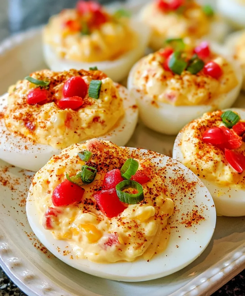 Pimento Cheese Deviled Eggs – Creamy, Cheesy & Packed with Southern Flavor!