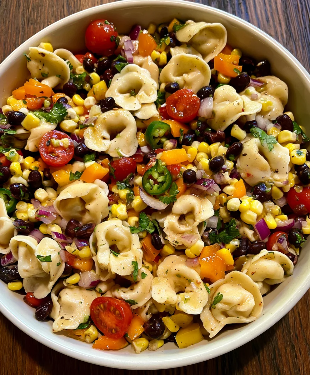 Cowboy Caviar Tortellini Salad – Fresh, Colorful & Packed with Bold Southwest Flavor!