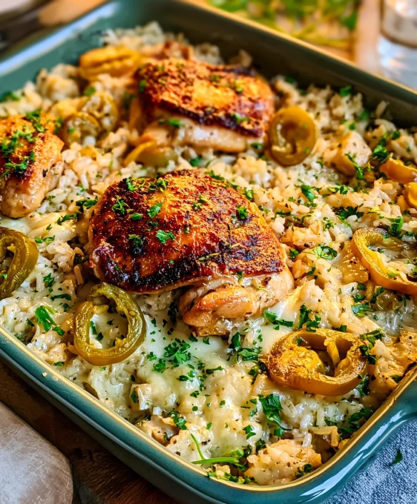 Banana Pepper Chicken and Rice Casserole – Cheesy, Zesty & Packed with Comforting Flavor!