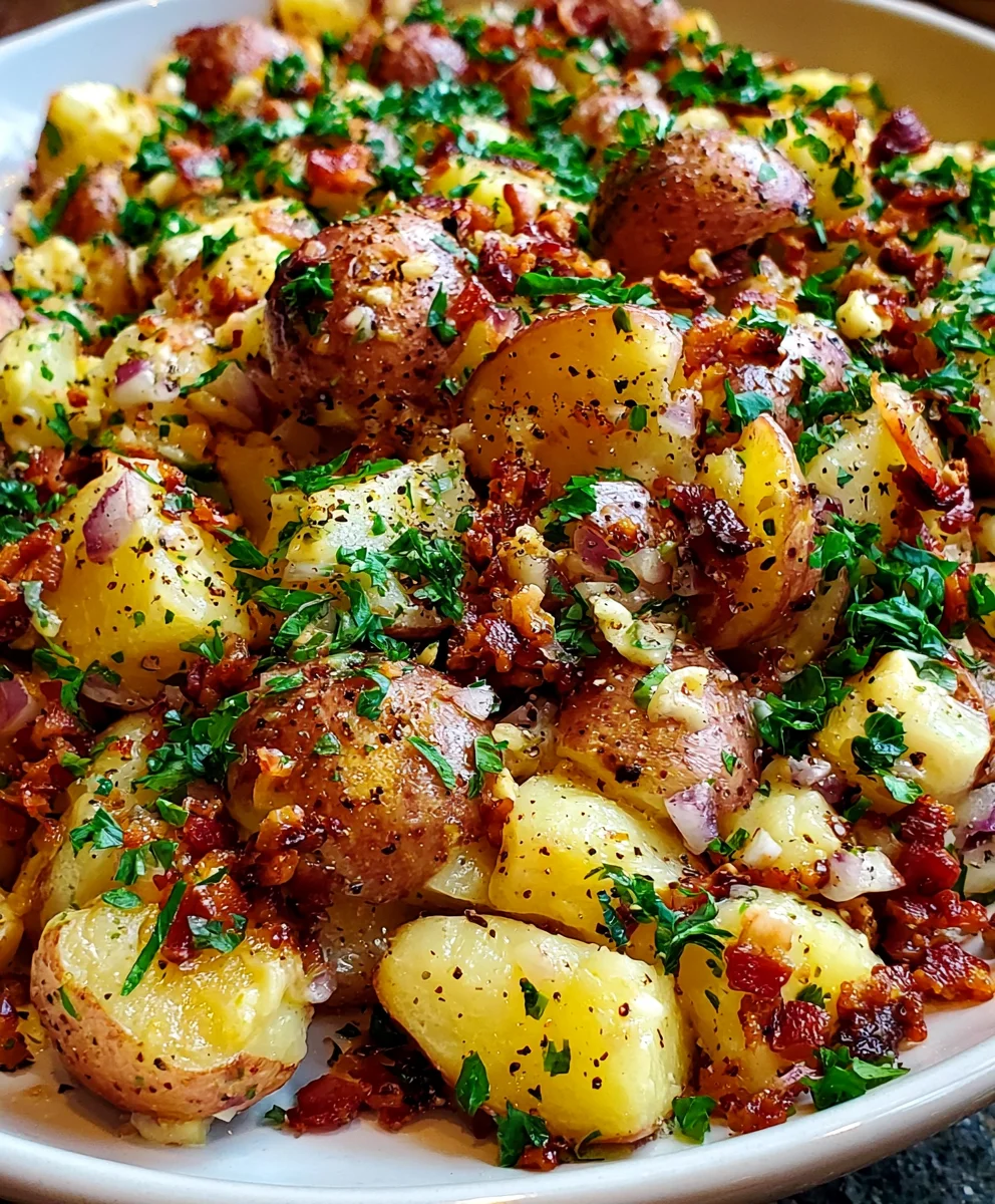 Warm German Potato Salad – Tangy, Savory & Packed with Classic Comfort!