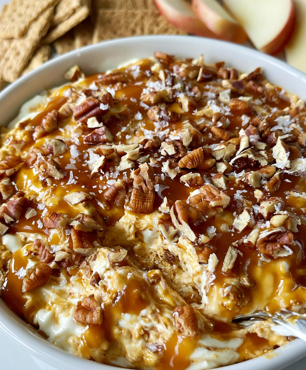 Salted Caramel Pecan Cheesecake Dip – Creamy, Decadent & Irresistibly Delicious!