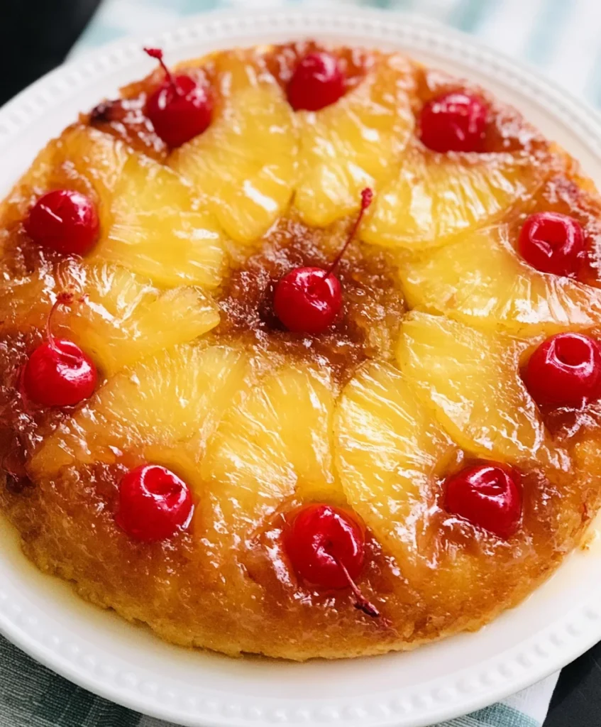 The Best Pineapple Upside Down Cake – Moist, Buttery & Bursting with Caramelized Pineapple Flavor!
