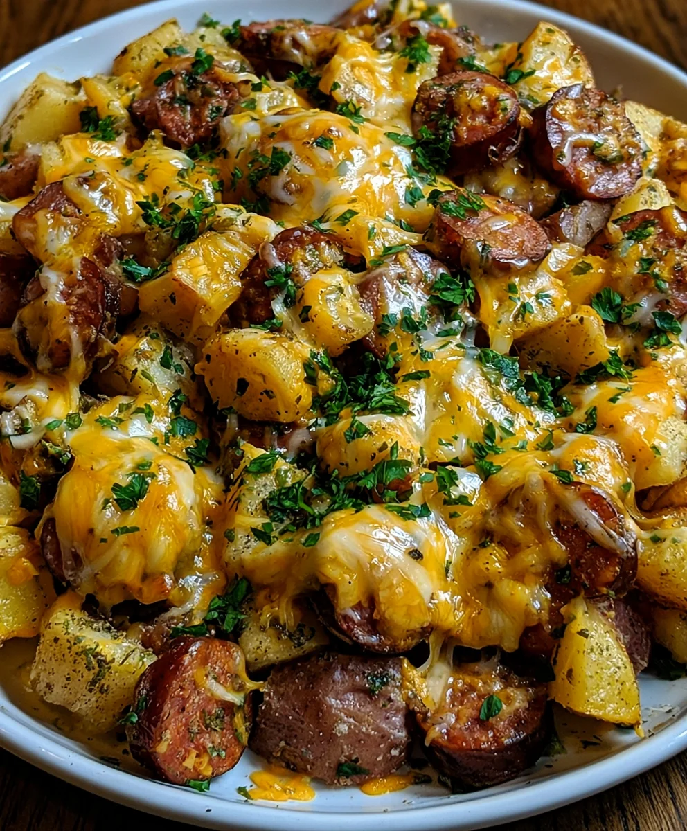 Cheesy One-Pan Ranch Potatoes and Sausage – Crispy, Cheesy & The Ultimate Family Dinner!