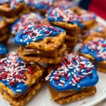 4th of July Caramel Pretzel Sandwiches – Sweet, Salty & Perfectly Festive!