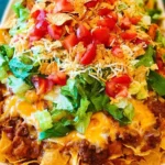 Layered Beef Taco Salad – Fresh, Flavorful & Loaded with Tex-Mex Goodness!