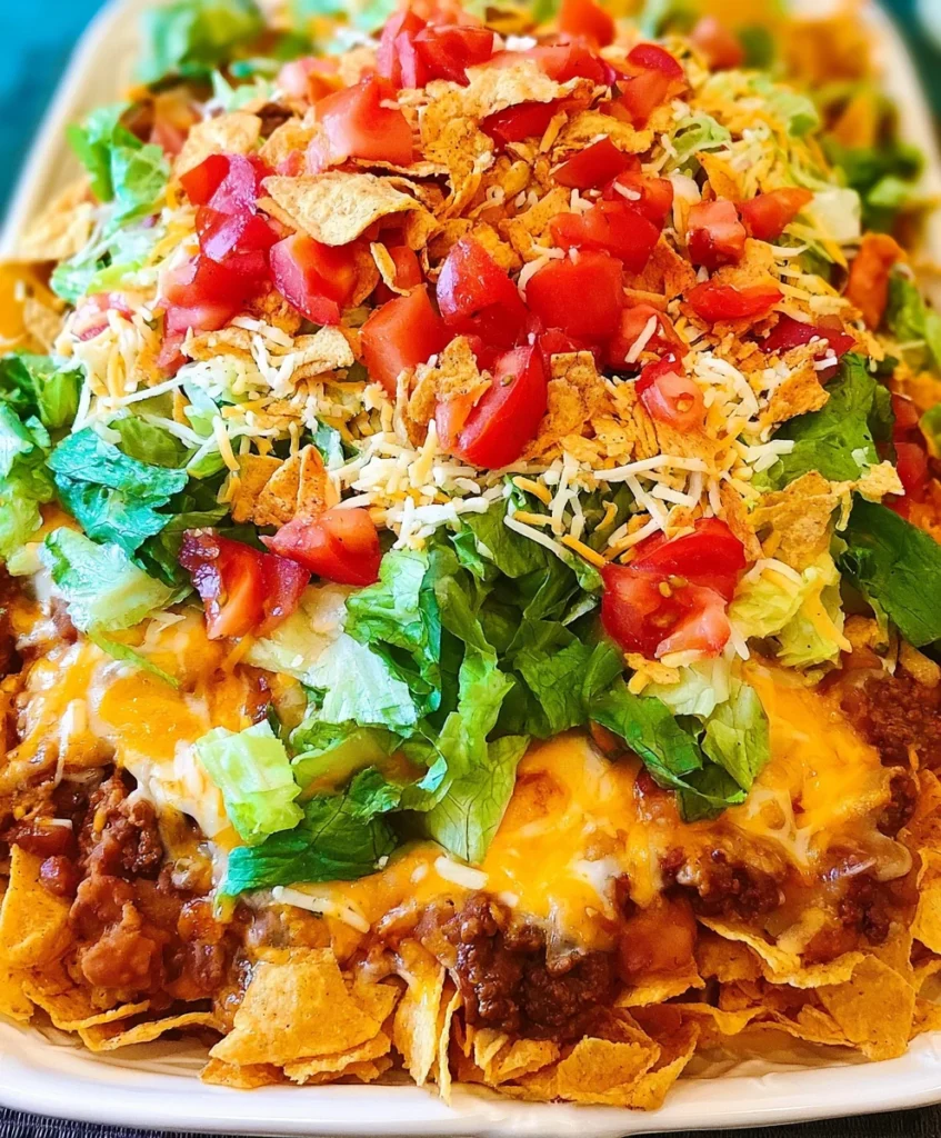 Layered Beef Taco Salad – Fresh, Flavorful & Loaded with Tex-Mex Goodness!