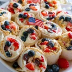 Patriotic Cream Cheese Pinwheels – Colorful, Creamy & Perfect for Every Celebration!
